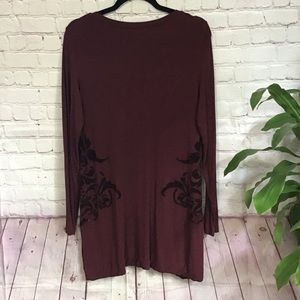 Soft Surroundings  Black Velveteen Tunic with Accents Size M